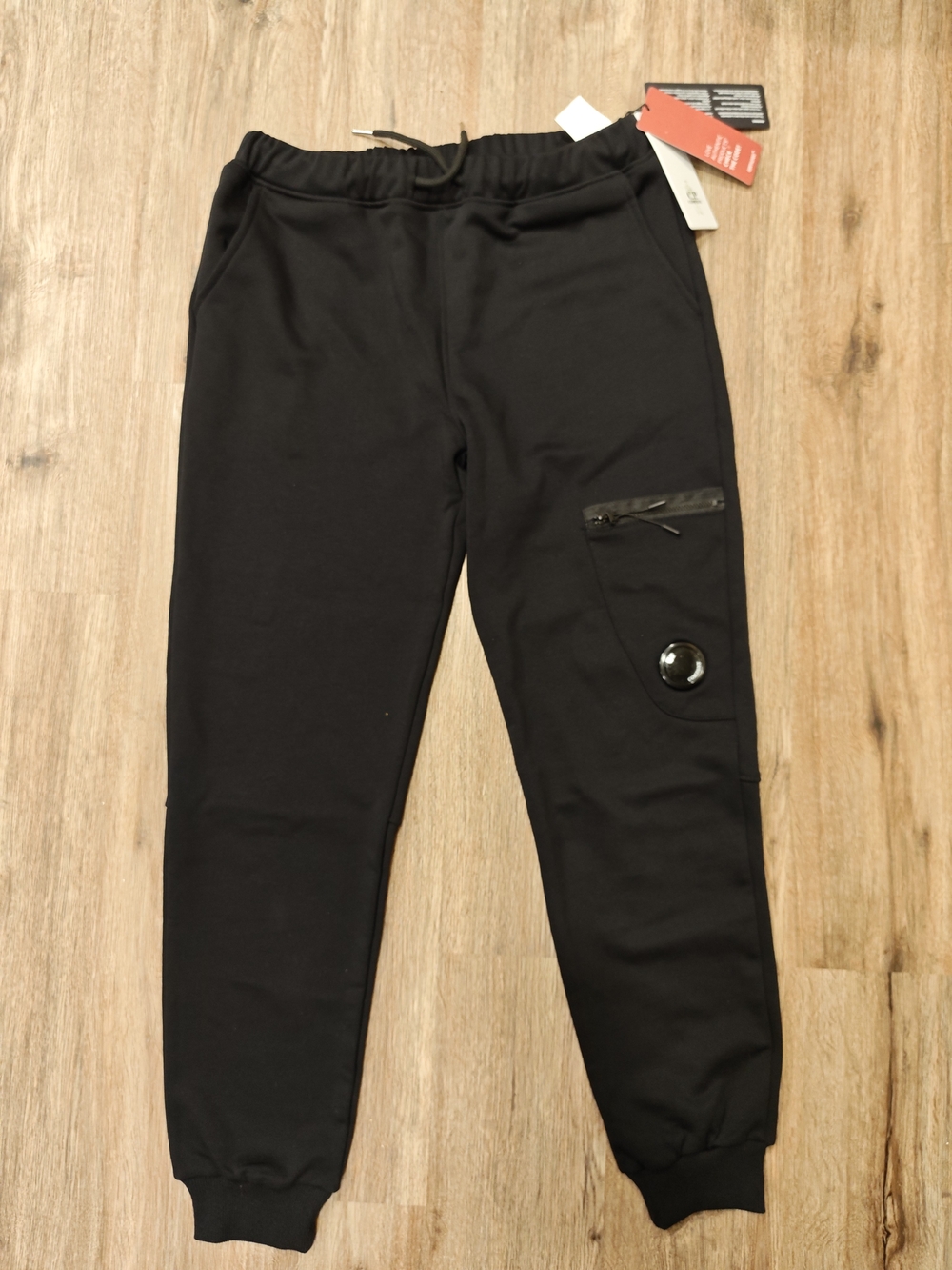C.P. Company Black Men's Jogger Sweatpants with Lens Detail
